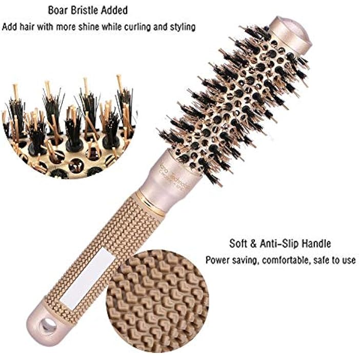 FILFEEL Hair Curling Brush, Hair Brush Round Comb with Thermal Nano Ceramic and Ionic Handle (1.8 Inch) - Image 5